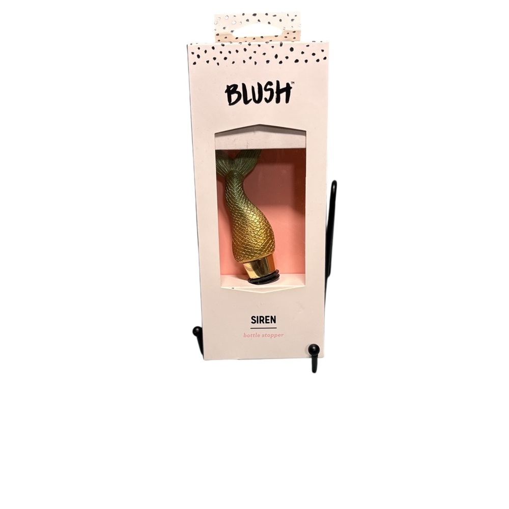 Blush Siren Mermaid Tail Wine Bottle Stopper Metallic Green Gold Barware NIB